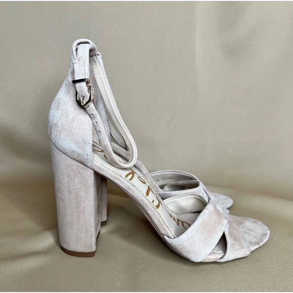 Sam Edelman Golden Caramel Suede Yancy Block Heel Sandal 10 M New - Picture 10 of 13